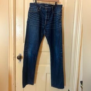 TOM FORD men’s straight leg button fly jeans dark wash denim 36